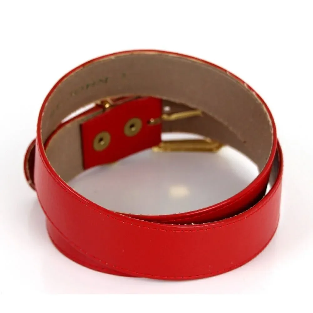 VTG ST. JOHN RED GENUINE LEATHER 1.5